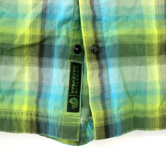 Mountain Hard Wear Mens Medium Short Sleeve Pearl Snap Button Up Summer Shirt - Picture 2 of 7